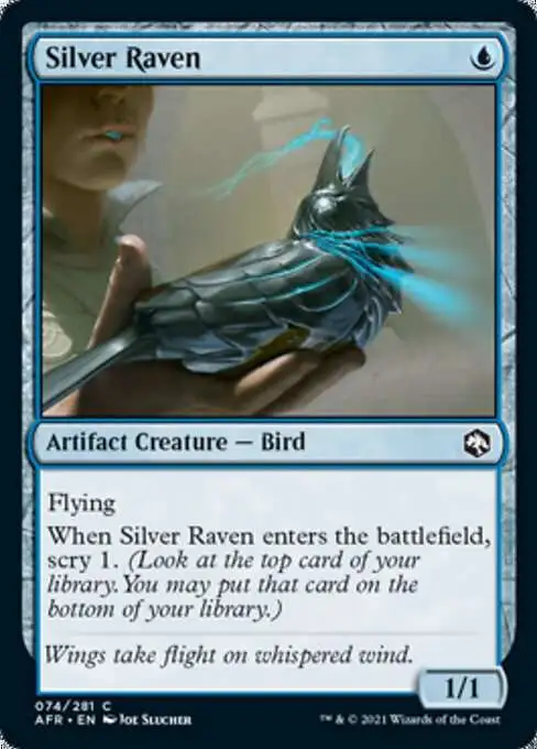 MtG Trading Card Game Adventures in the Forgotten Realms Common Foil Silver Raven #74