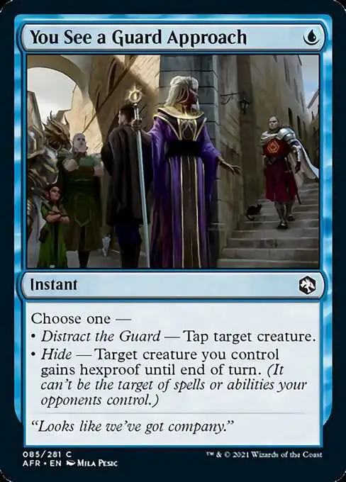 Magic The Gathering Trading Card Game Adventures in the Forgotten Realms Single Card Common You See a Guard Approach 85 - ToyWiz Magic The Gathering Trading Card Game Adventures in the Forgotten Realms Single Card Common You See a Guard Approach 85 - ToyWiz