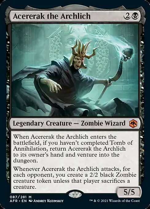 MtG Trading Card Game Adventures in the Forgotten Realms Mythic Rare Foil Acererak the Archlich #87