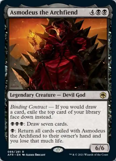 MtG Trading Card Game Adventures in the Forgotten Realms Rare Foil Asmodeus the Archfiend #88