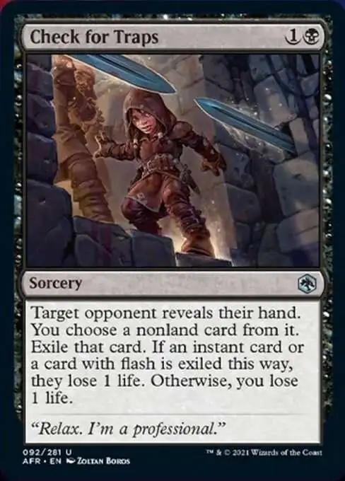 mtg card checker Magic The Gathering Trading Card Game Adventures in the Forgotten Realms  Single Card Uncommon Check for Traps 92 FOIL