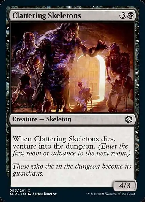 MtG Trading Card Game Adventures in the Forgotten Realms Common Clattering  Skeletons #93