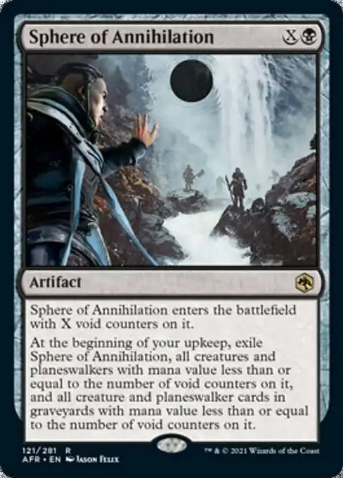 MtG Trading Card Game Adventures in the Forgotten Realms Rare Foil Sphere of Annihilation #121