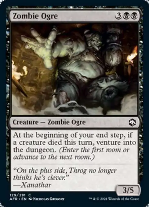 MtG Trading Card Game Adventures in the Forgotten Realms Common Zombie Ogre #129