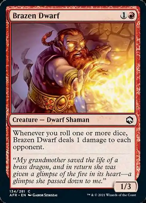 MtG Trading Card Game Adventures in the Forgotten Realms Common Foil Brazen Dwarf #134