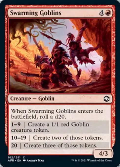 MtG Trading Card Game Adventures in the Forgotten Realms Common Foil Swarming Goblins #162