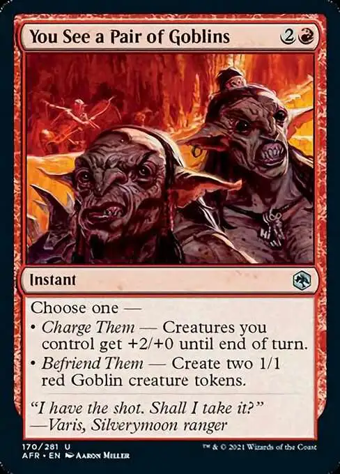 MtG Trading Card Game Adventures in the Forgotten Realms Uncommon You See a Pair of Goblins #170