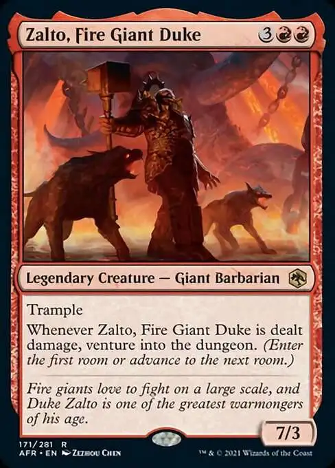 MtG Trading Card Game Adventures in the Forgotten Realms Rare Foil Zalto, Fire Giant Duke #171