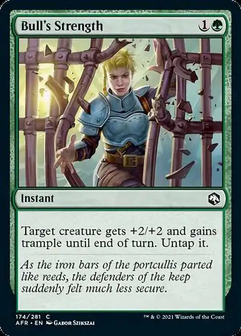 Magic The Gathering Trading Card Game Adventures in the Forgotten Realms  Single Card Common Bulls Strength 174 - ToyWiz