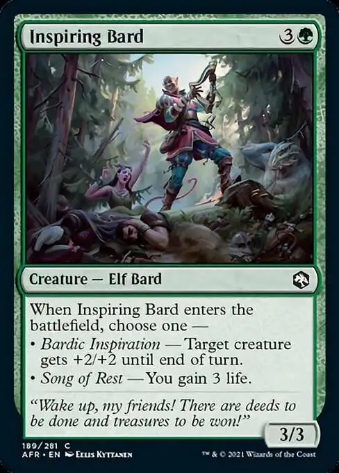 MtG Trading Card Game Adventures in the Forgotten Realms Common Inspiring  Bard #189