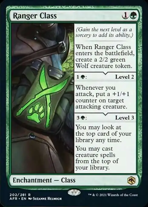 MtG Trading Card Game Adventures in the Forgotten Realms Rare Foil Ranger Class #202
