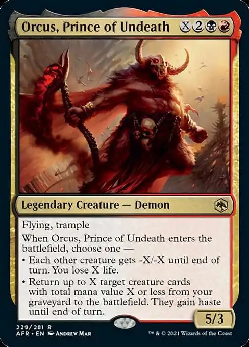 MtG Trading Card Game Adventures in the Forgotten Realms Rare Orcus, Prince of Undeath #229