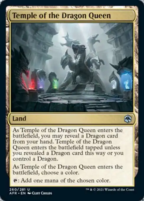 Magic The Gathering Trading Card Game Adventures in the Forgotten Realms  Single Card Uncommon Temple of the Dragon Queen 260 FOIL - ToyWiz