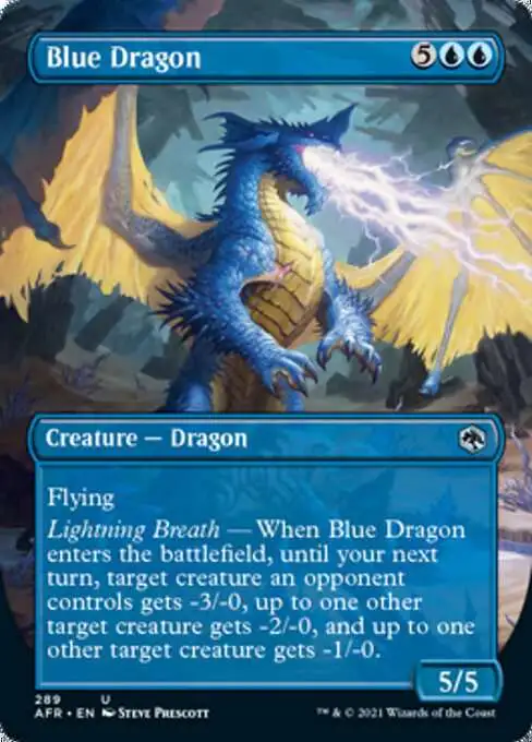 MtG Trading Card Game Adventures in the Forgotten Realms Uncommon Blue Dragon #289 [Alternate Art Borderless FOIL]