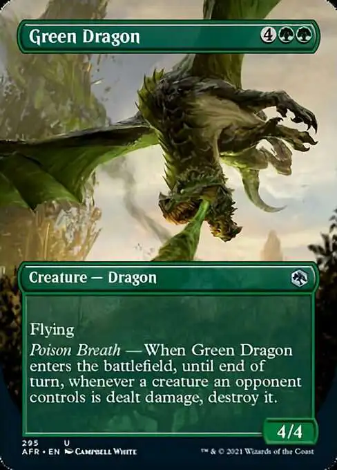MtG Trading Card Game Adventures in the Forgotten Realms Uncommon Green Dragon #295 [Alternate Art Borderless FOIL]