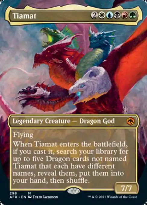 MtG Trading Card Game Adventures in the Forgotten Realms Mythic Rare Tiamat #298 [Alternate Art Borderless]