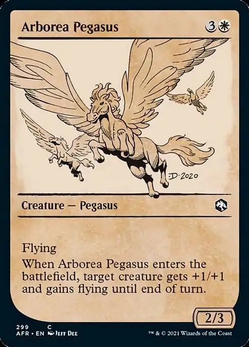 MtG Trading Card Game Adventures in the Forgotten Realms Common Arborea Pegasus #299 [Showcase FOIL]