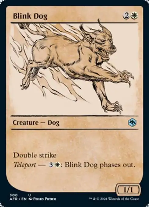 MtG Trading Card Game Adventures in the Forgotten Realms Uncommon Blink Dog #300 [Showcase]