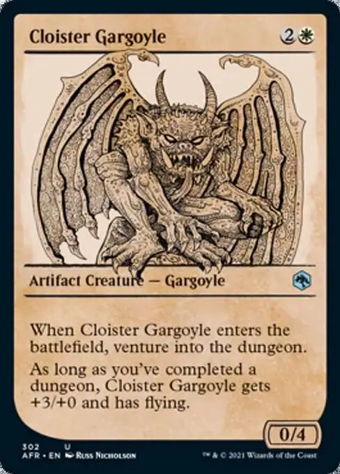 MtG Trading Card Game Adventures in the Forgotten Realms Uncommon Cloister Gargoyle #302 [Showcase]