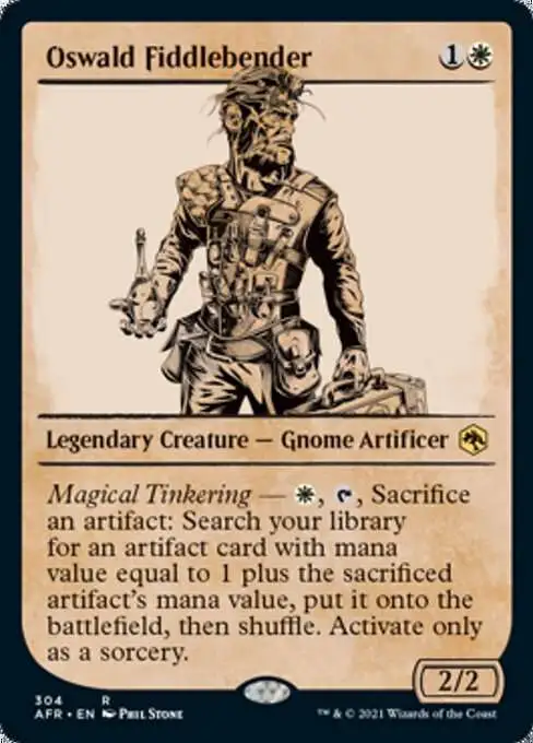 MtG Trading Card Game Adventures in the Forgotten Realms Rare Oswald Fiddlebender #304 [Showcase]