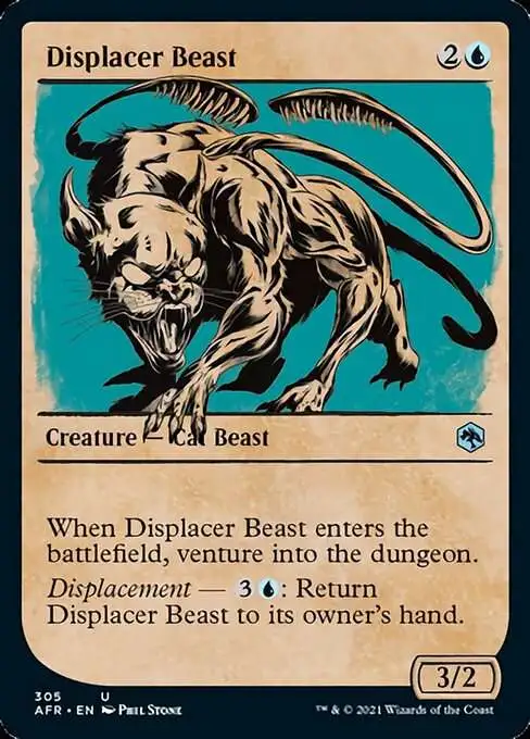 MtG Trading Card Game Adventures in the Forgotten Realms Uncommon Displacer Beast #305 [Showcase]