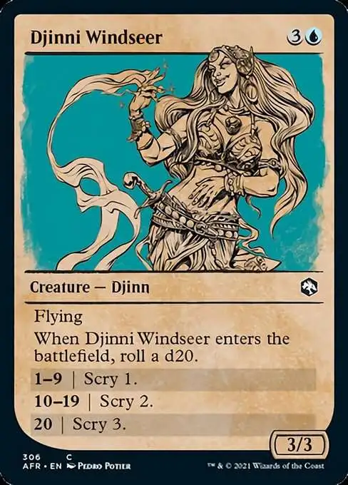 MtG Trading Card Game Adventures in the Forgotten Realms Common Djinni Windseer #306 [Showcase]