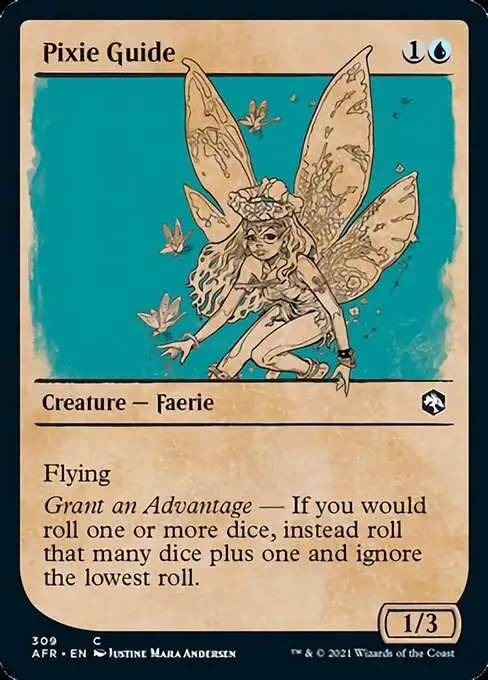 MtG Trading Card Game Adventures in the Forgotten Realms Common Pixie Guide #309 [Showcase]