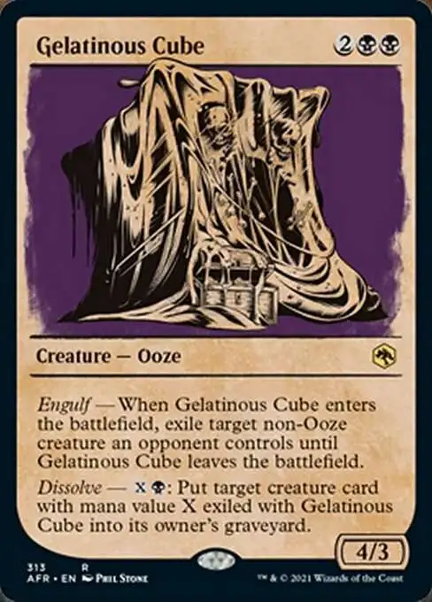 MtG Trading Card Game Adventures in the Forgotten Realms Rare Gelatinous  Cube #313 [Showcase FOIL]