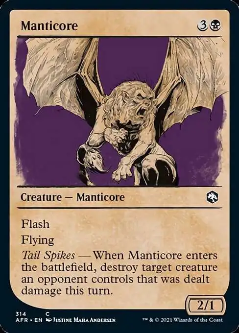 MtG Trading Card Game Adventures in the Forgotten Realms Common Manticore #314 [Showcase FOIL]