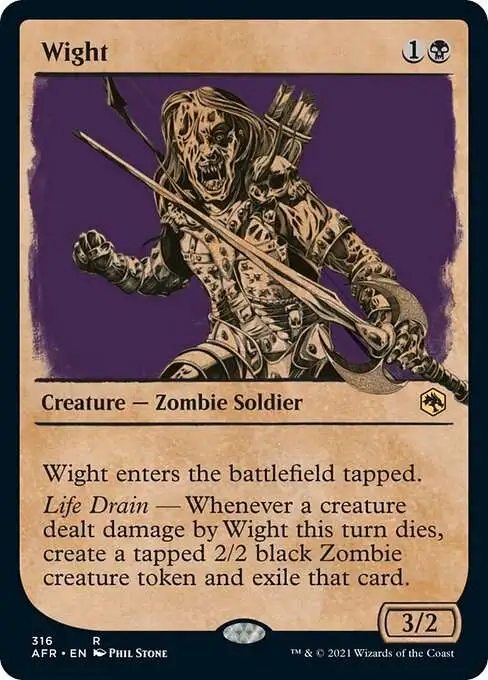 MtG Trading Card Game Adventures in the Forgotten Realms Rare Wight #316 [Showcase FOIL]