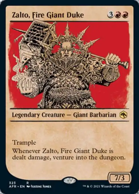 MtG Trading Card Game Adventures in the Forgotten Realms Rare Zalto, Fire Giant Duke #323 [Showcase]