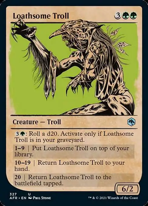 MtG Trading Card Game Adventures in the Forgotten Realms Uncommon Loathsome Troll #327 [Showcase]