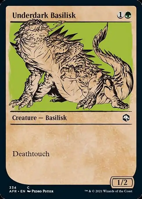 MtG Trading Card Game Adventures in the Forgotten Realms Common Underdark Basilisk #334 [Showcase FOIL]