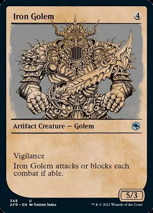 MtG Trading Card Game Adventures in the Forgotten Realms Uncommon Iron Golem #348 [Showcase]