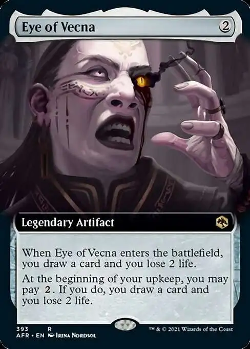 MtG Trading Card Game Adventures in the Forgotten Realms Rare Eye of Vecna #393 [Extended Art]