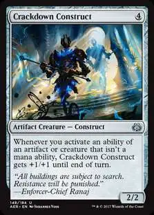 MtG Trading Card Game Aether Revolt Uncommon Crackdown Construct #148