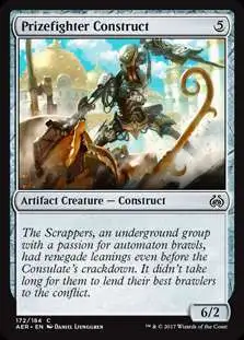 Magic The Gathering Trading Card Game Aether Revolt Single Card Common Prizefighter Construct 172 - ToyWiz Magic The Gathering Trading Card Game Aether Revolt Single Card Common Prizefighter Construct 172 - ToyWiz