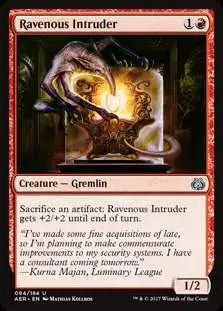 MtG Trading Card Game Aether Revolt Uncommon Ravenous Intruder #94
