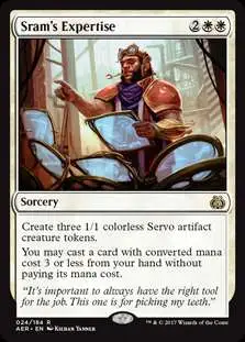 MtG Trading Card Game Aether Revolt Rare Foil Sram's Expertise #24