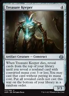 Magic The Gathering Trading Card Game Aether Revolt Single Card Uncommon Treasure Keeper 177 Foil - ToyWiz Magic The Gathering Trading Card Game Aether Revolt Single Card Uncommon Treasure Keeper 177 Foil - ToyWiz