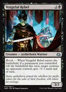 MtG Trading Card Game Aether Revolt Uncommon Vengeful Rebel #73