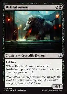 MtG Trading Card Game Amonkhet Uncommon Foil Baleful Ammit #79