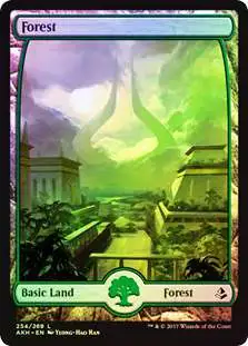 MtG Trading Card Game Amonkhet Land Forest #254 [Full Art]