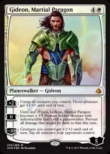 MtG Trading Card Game Amonkhet Mythic Rare Gideon, Martial Paragon #270