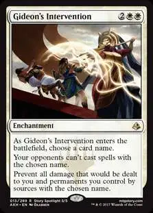 MtG Trading Card Game Amonkhet Rare Foil Gideon's Intervention #15