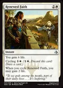 MtG Trading Card Game Amonkhet Uncommon Renewed Faith #25