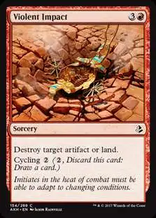 MtG Trading Card Game Amonkhet Common Foil Violent Impact #154