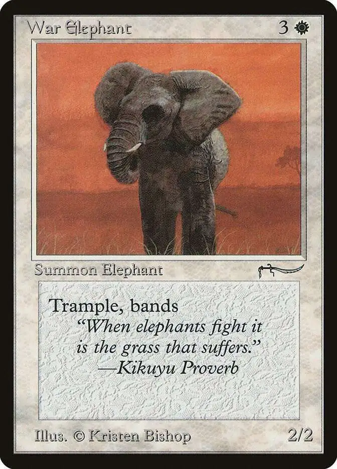 MtG Arabian Nights Common War Elephant [Light Version] [Lightly Played]