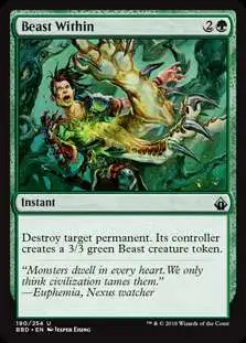 MtG Trading Card Game Battlebond Uncommon Beast Within #190