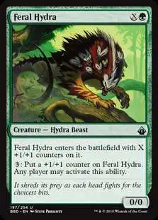 MtG Trading Card Game Battlebond Uncommon Feral Hydra #197